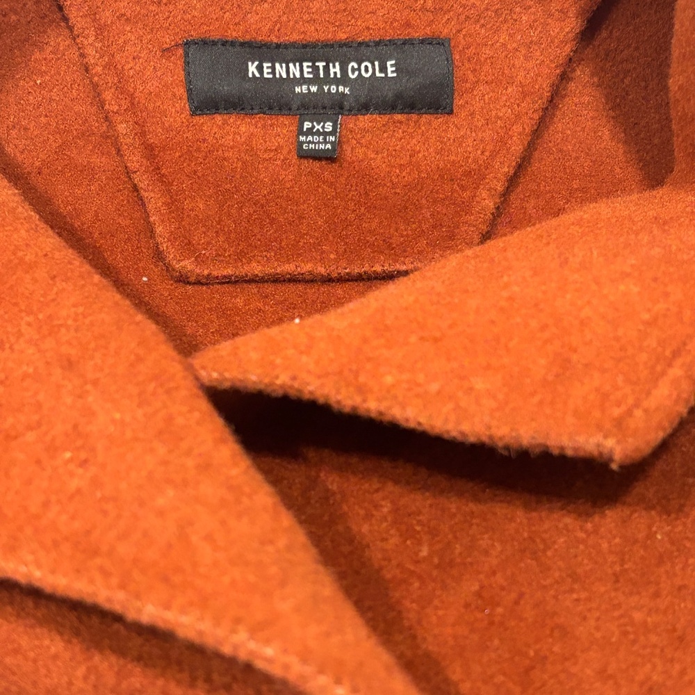 Kenneth Cole Wool Blend Coat - Burnt Orange / Chestnut Brown Size PXS - Picture 12 of 13